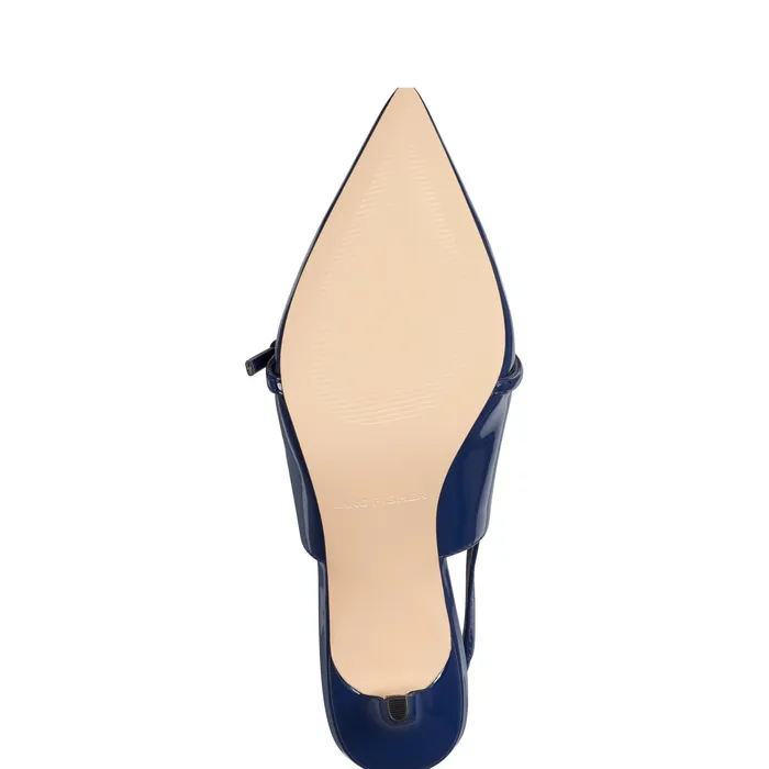 Women Heels and Pumps Marc Fisher Alorie Slingback Pump Navy Patent