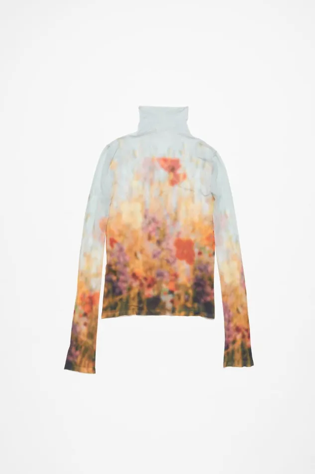 Women High Neck Seamless Top Greymulti Acne Studios Tshirts