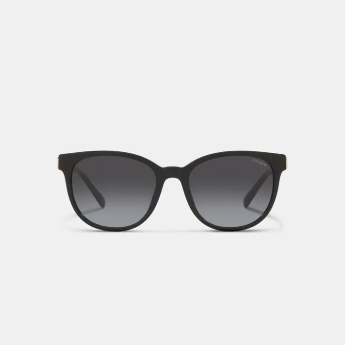 Women Horse And Carriage Round Sunglasses Black Coach Eyewear