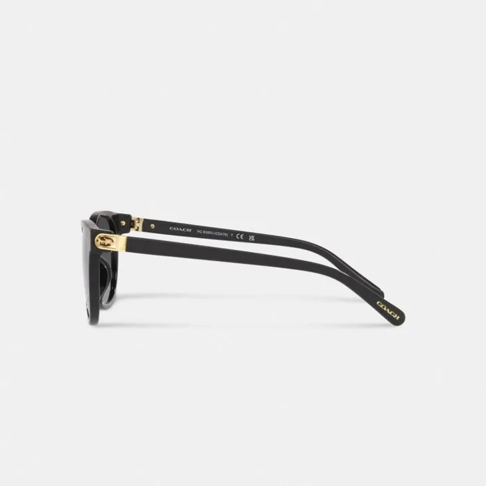 Women Horse And Carriage Round Sunglasses Black Coach Eyewear