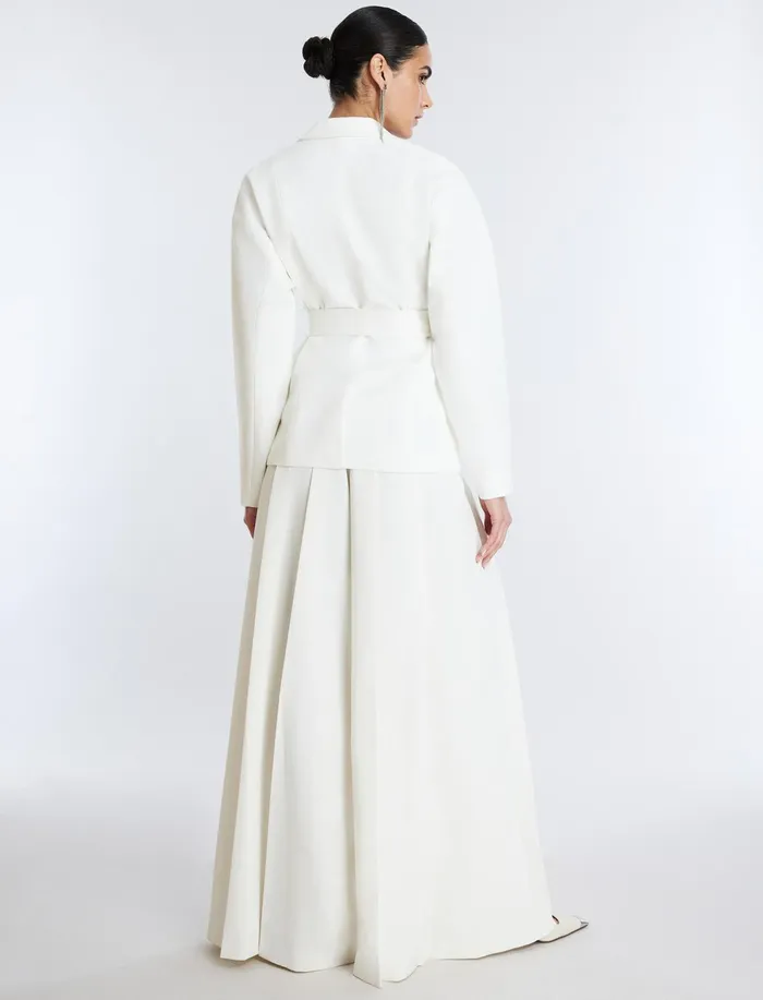 Women Jackets and Blazers BCBG Belted Blazer Gardenia