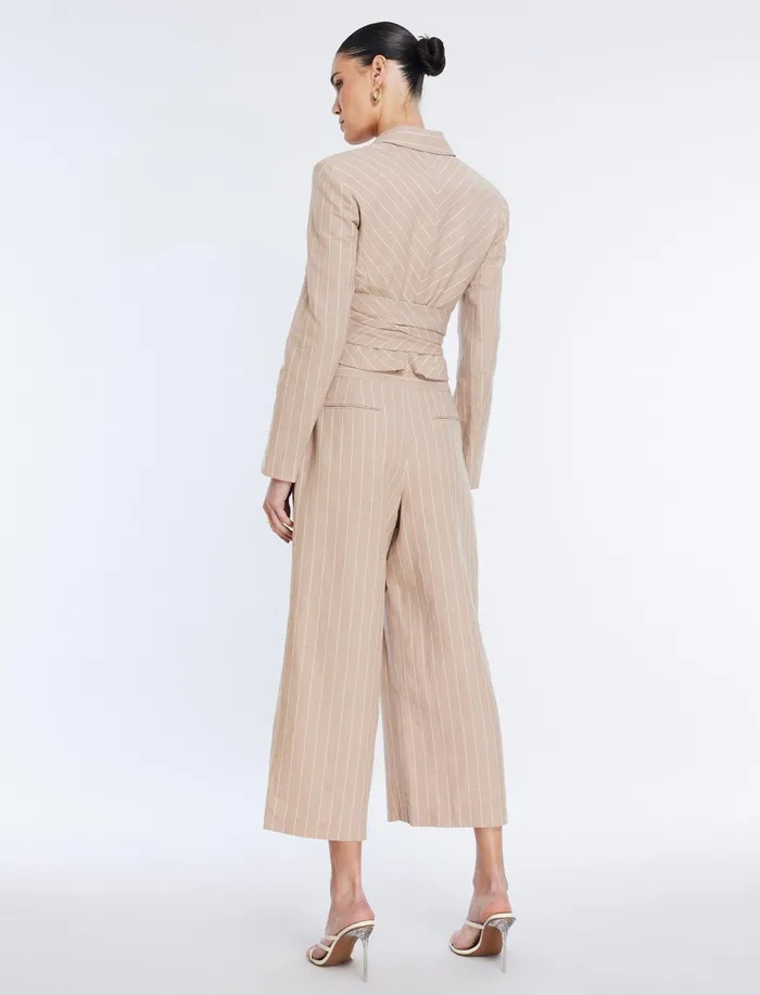 Women Jackets and Blazers BCBG FrontTie Jacket Khakiwhite