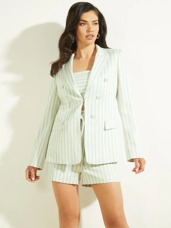 Women Jackets Marciano Martina Striped Blazer Peaceful Sky Stripes