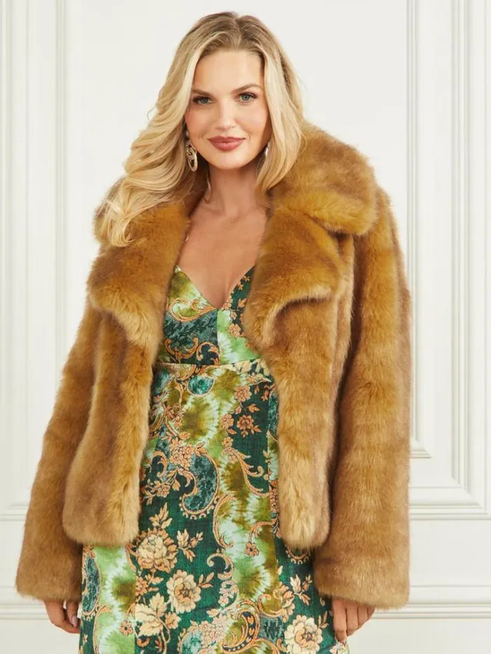 Women Jackets Marciano New Gwenda FauxFur Jacket Camel Women Jackets Marciano New Gwenda FauxFur Jacket Camel