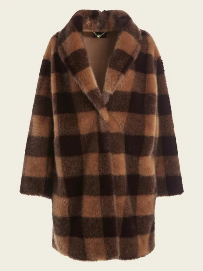 Women Jackets Marciano Rochelle Coat Camel And Dark Bourbon Bi