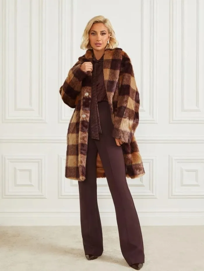 Women Jackets Marciano Rochelle Coat Camel And Dark Bourbon Bi