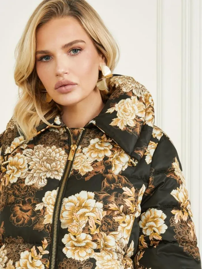 Women Jackets Marciano Sharon Puffer Jacket After Dark Floral Print Women Jackets Marciano Sharon Puffer Jacket After Dark Floral Print