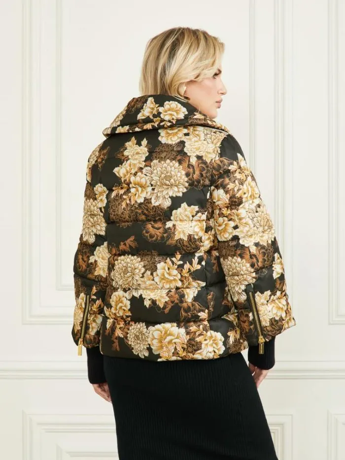 Women Jackets Marciano Sharon Puffer Jacket After Dark Floral Print Women Jackets Marciano Sharon Puffer Jacket After Dark Floral Print