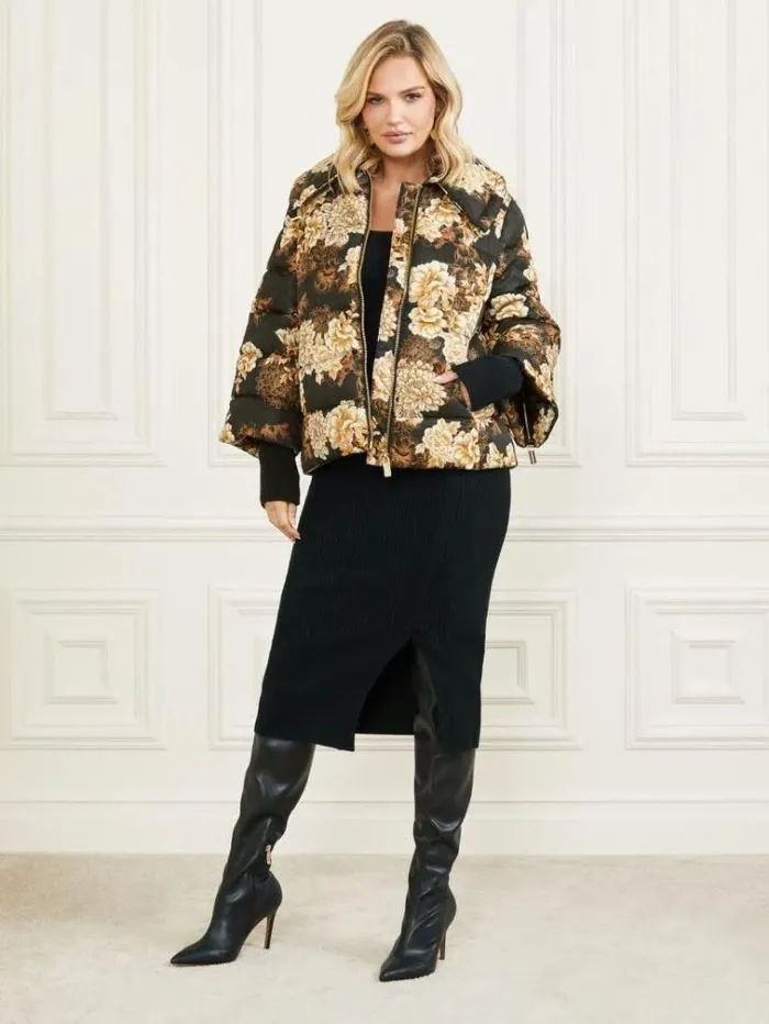 Women Jackets Marciano Sharon Puffer Jacket After Dark Floral Print Women Jackets Marciano Sharon Puffer Jacket After Dark Floral Print