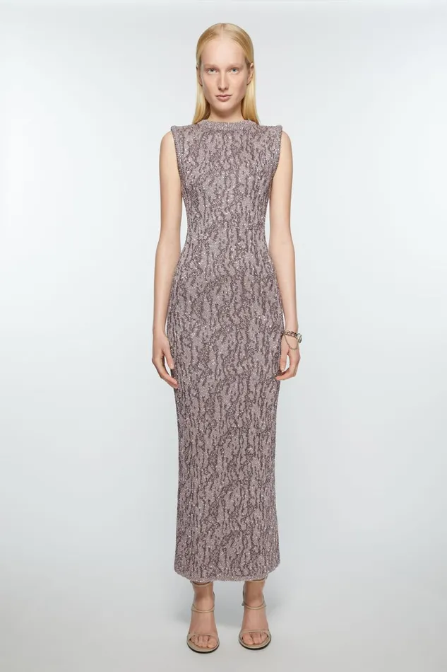 Women Jacquard Knit Dress Dark Grey Acne Studios Dresses