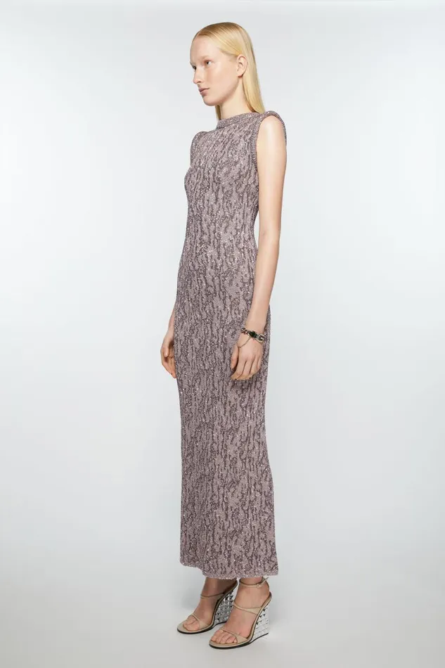 Women Jacquard Knit Dress Dark Grey Acne Studios Dresses