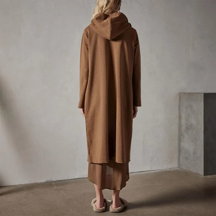 WOMEN James Perse JACKETSOUTERWEAR French Terry Hooded Coat Acorn