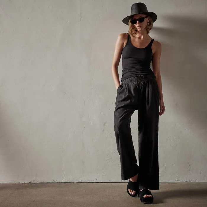 WOMEN James Perse LOS ANGELES COLLECTION Canyon Linen Pant Black