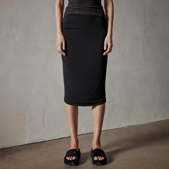 WOMEN James Perse LOS ANGELES COLLECTION Shoreline Ruched Skirt Black