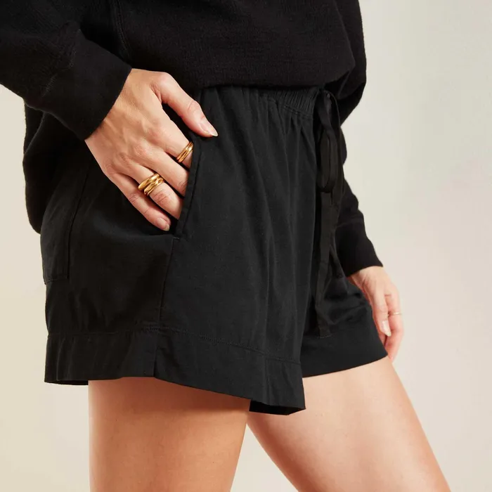 WOMEN James Perse LOUNGE Luxe Lotus Jersey Lounge Short Black