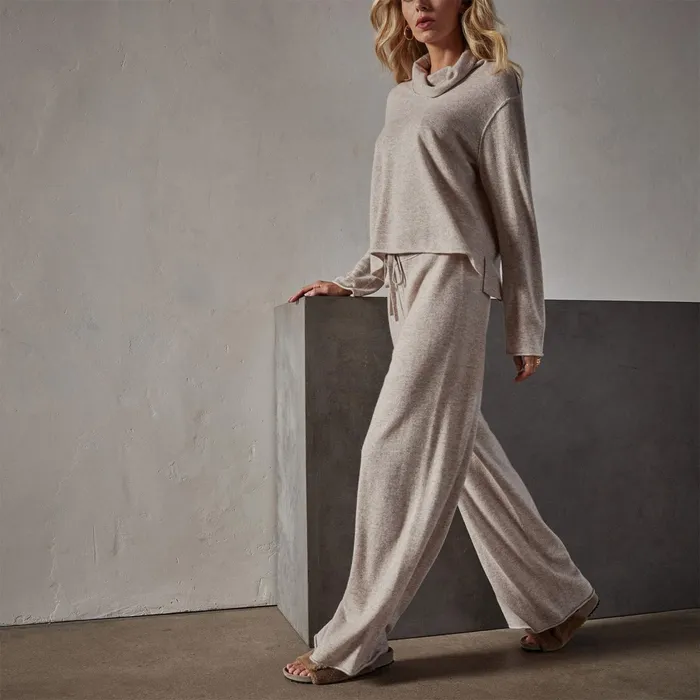 WOMEN James Perse PANTSDENIM Recycled Cashmere Wide Leg Pant Stone
