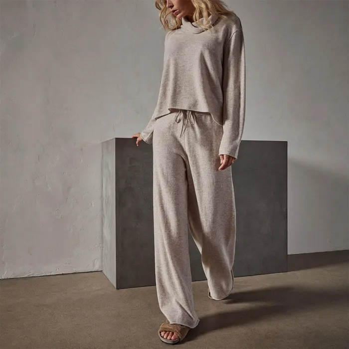 WOMEN James Perse PANTSDENIM Recycled Cashmere Wide Leg Pant Stone