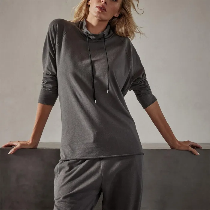 WOMEN James Perse SWEAT TOPSBOTTOMS Terry Oversized Funnel Neck Fin
