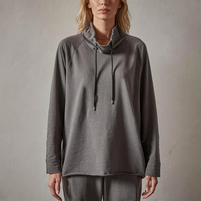 WOMEN James Perse SWEAT TOPSBOTTOMS Terry Oversized Funnel Neck Fin