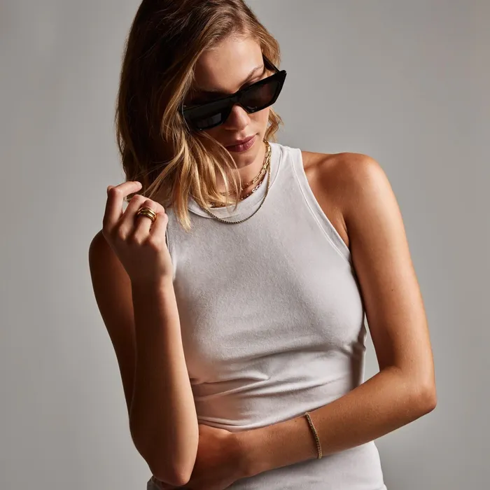 WOMEN James Perse TANKS Velvet Cut Away Tank Talc