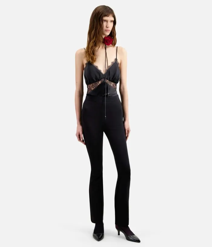 Women Jeans and Pants THE KOOPLES Black Flare Trousers Women Jeans and Pants THE KOOPLES Black Flare Trousers
