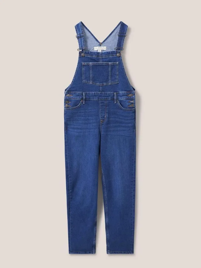 Women JEANS White Stuff Isabelle Denim Dungaree Mid Denim