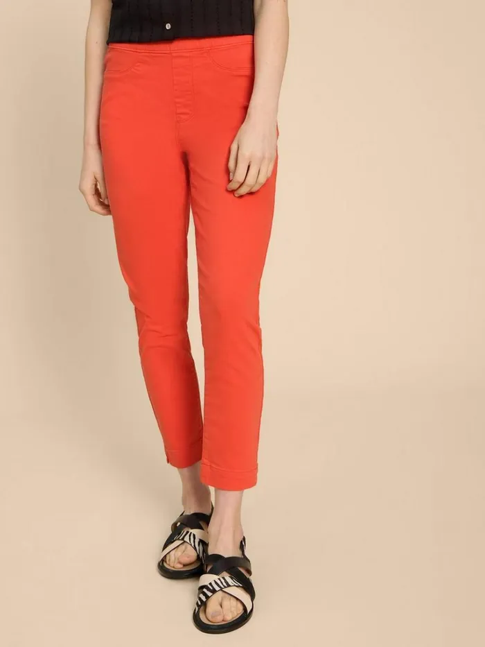 Women JEANS White Stuff Janey Cotton Cropped Jegging Bright Orange