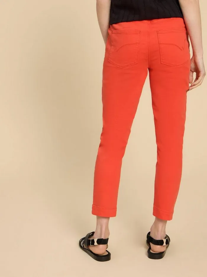 Women JEANS White Stuff Janey Cotton Cropped Jegging Bright Orange