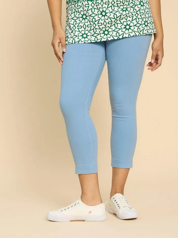 Women JEANS White Stuff Janey Cotton Cropped Jegging Mid Blue Women JEANS White Stuff Janey Cotton Cropped Jegging Mid Blue
