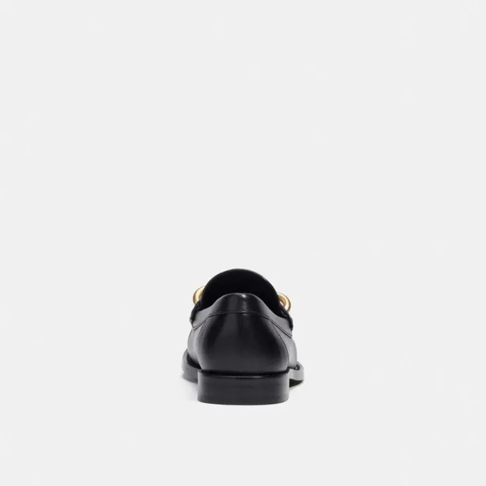 Women Jess Loafer Black and Gold Coach Flats and Loafers
