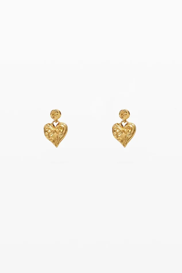 Women Jewellery Desigual Zalio Goldplated Heart Earrings