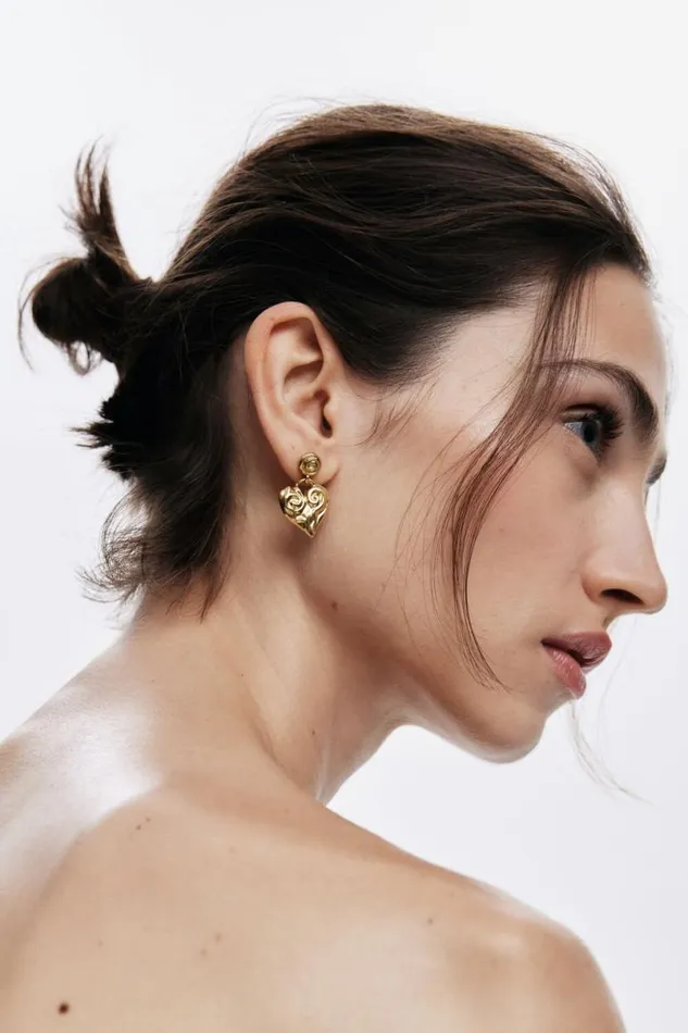 Women Jewellery Desigual Zalio Goldplated Heart Earrings
