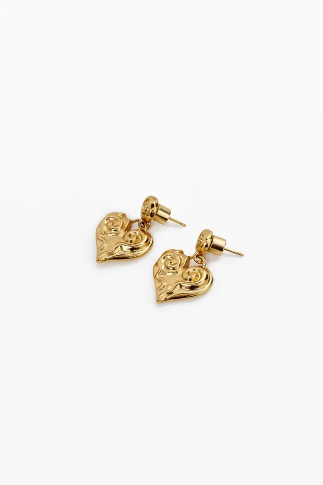 Women Jewellery Desigual Zalio Goldplated Heart Earrings