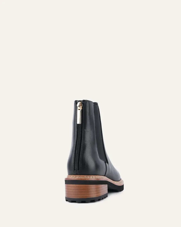Women jomercer Samira flat ankle boots black leather ANKLE BOOTS