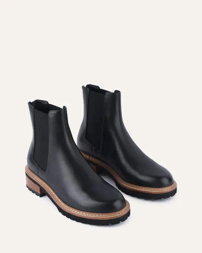 Women jomercer Samira flat ankle boots black leather ANKLE BOOTS