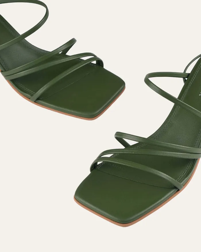 Women jomercer Sofia mid heel sandals moss green leather MID SANDALS Women jomercer Sofia mid heel sandals moss green leather MID SANDALS