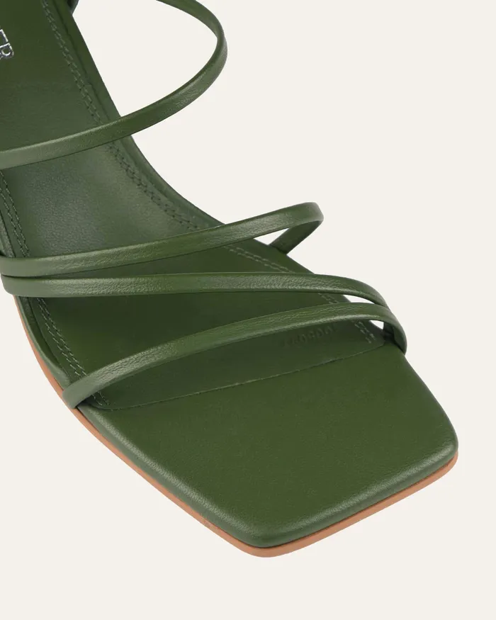 Women jomercer Sofia mid heel sandals moss green leather MID SANDALS Women jomercer Sofia mid heel sandals moss green leather MID SANDALS