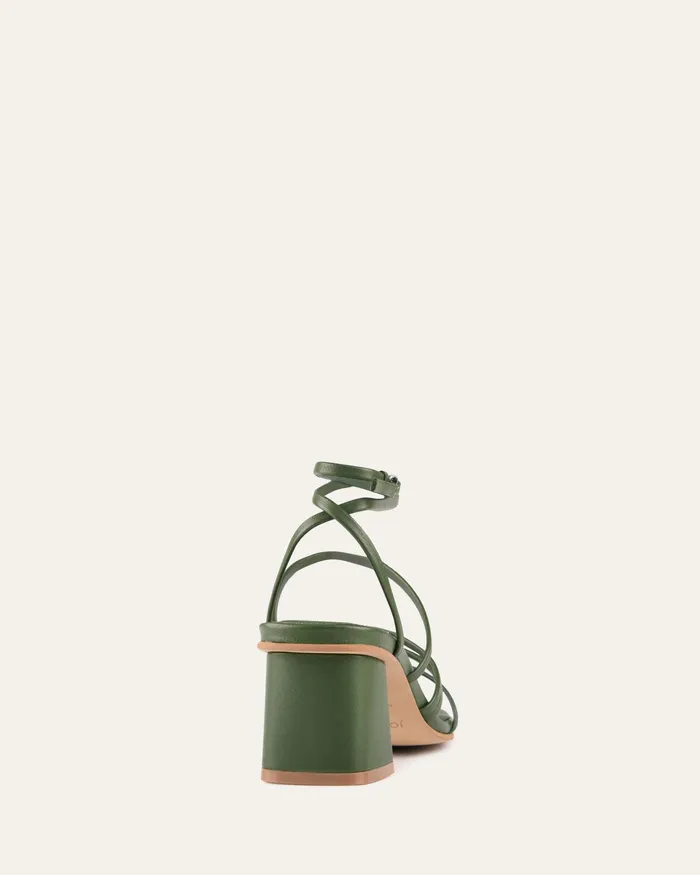 Women jomercer Sofia mid heel sandals moss green leather MID SANDALS Women jomercer Sofia mid heel sandals moss green leather MID SANDALS