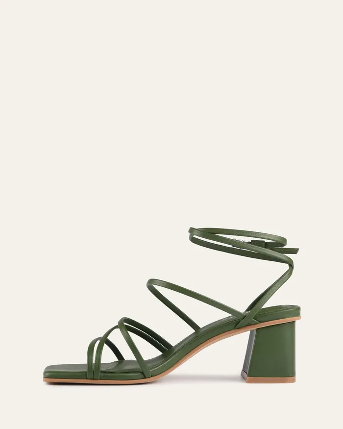 Women jomercer Sofia mid heel sandals moss green leather MID SANDALS Women jomercer Sofia mid heel sandals moss green leather MID SANDALS