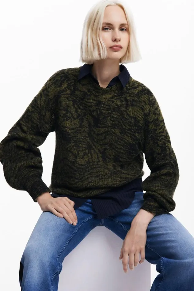 Women Jumpers Desigual Arty Print Sweater