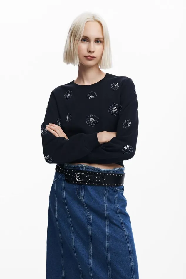 Women Jumpers Desigual Floral Jewel Sweatshirt