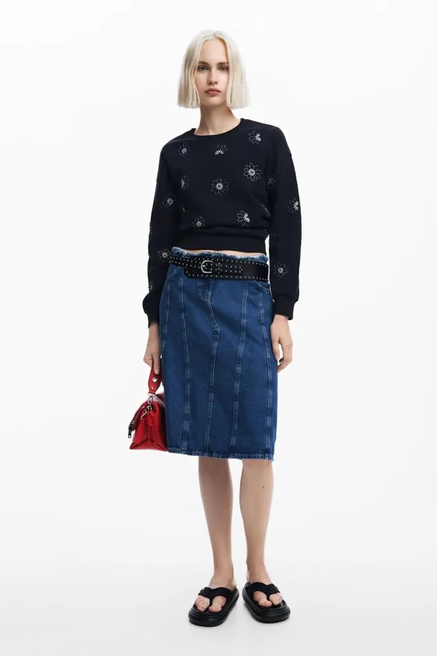 Women Jumpers Desigual Floral Jewel Sweatshirt