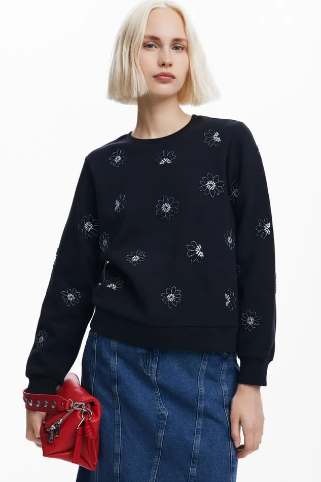 Women Jumpers Desigual Floral Jewel Sweatshirt