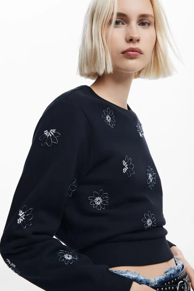Women Jumpers Desigual Floral Jewel Sweatshirt