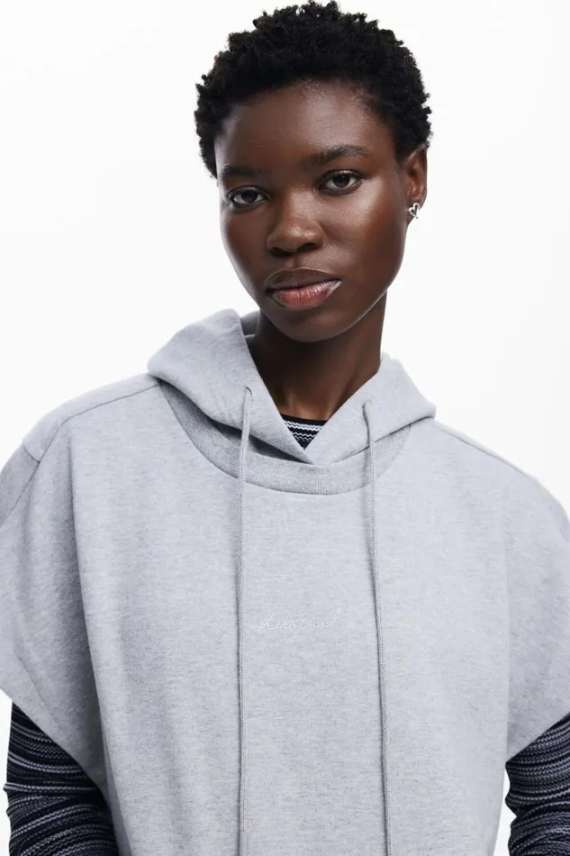 Women Jumpers Desigual Plain Poncho Sweatshirt