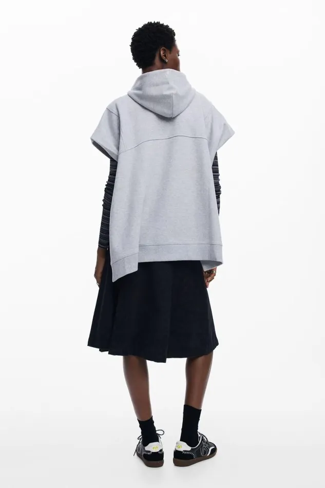 Women Jumpers Desigual Plain Poncho Sweatshirt