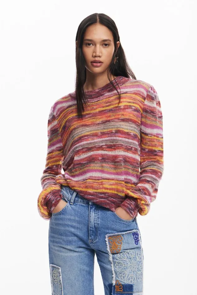 Women Jumpers Desigual Striped Sweater