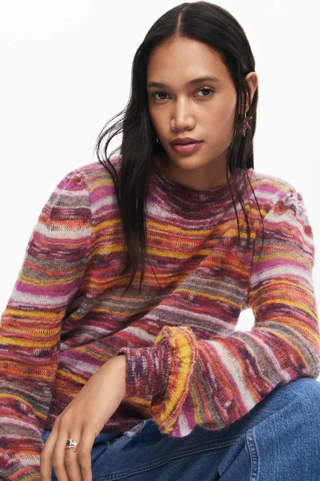 Women Jumpers Desigual Striped Sweater