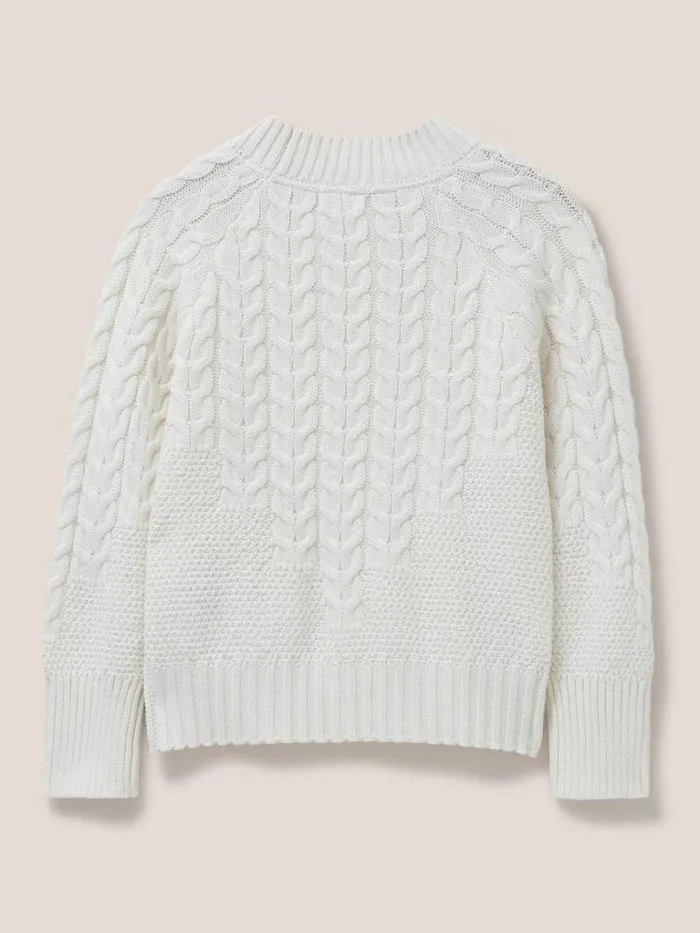 Women KNITWEAR White Stuff CABLE YOKE JUMPER Pale Ivory Women KNITWEAR White Stuff CABLE YOKE JUMPER Pale Ivory
