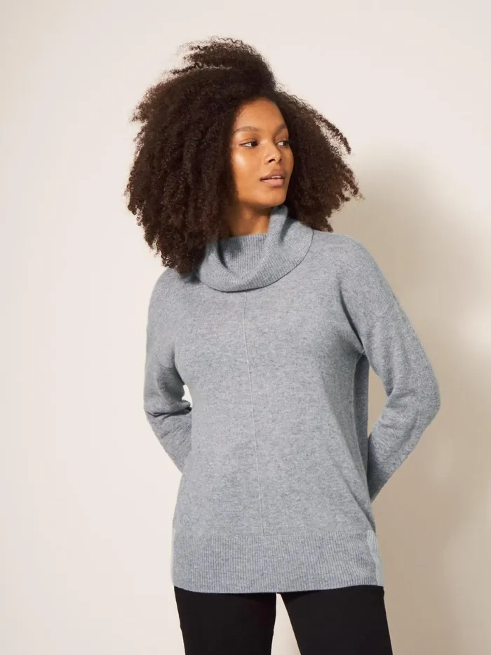 Women KNITWEAR White Stuff CALLIE CASHMERE JUMPER Mid Grey Women KNITWEAR White Stuff CALLIE CASHMERE JUMPER Mid Grey